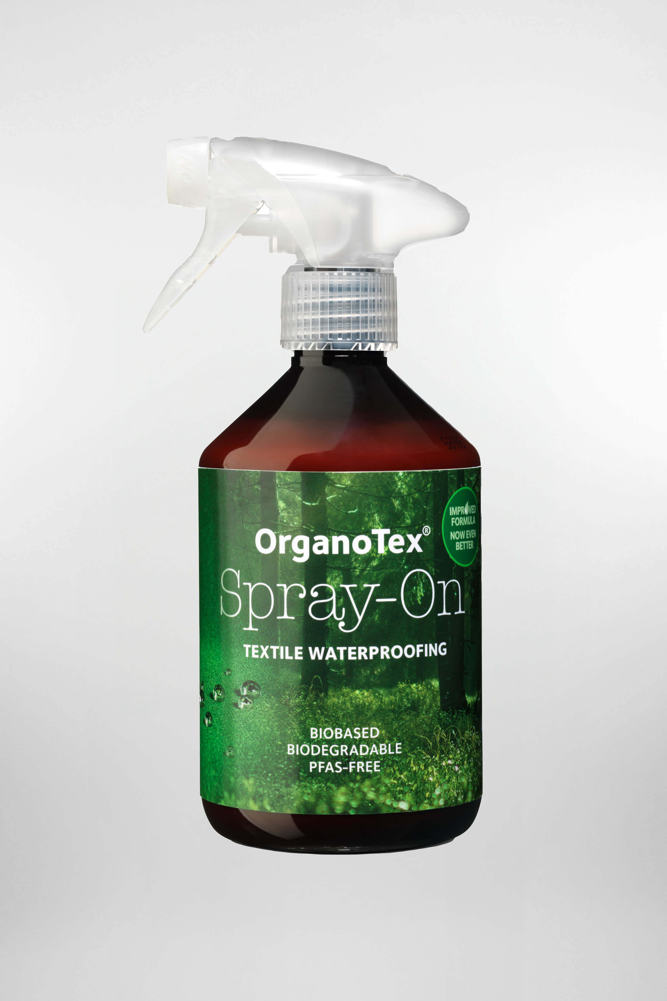 A picture of a spray bottle of Organotex spray-on textile waterproofing