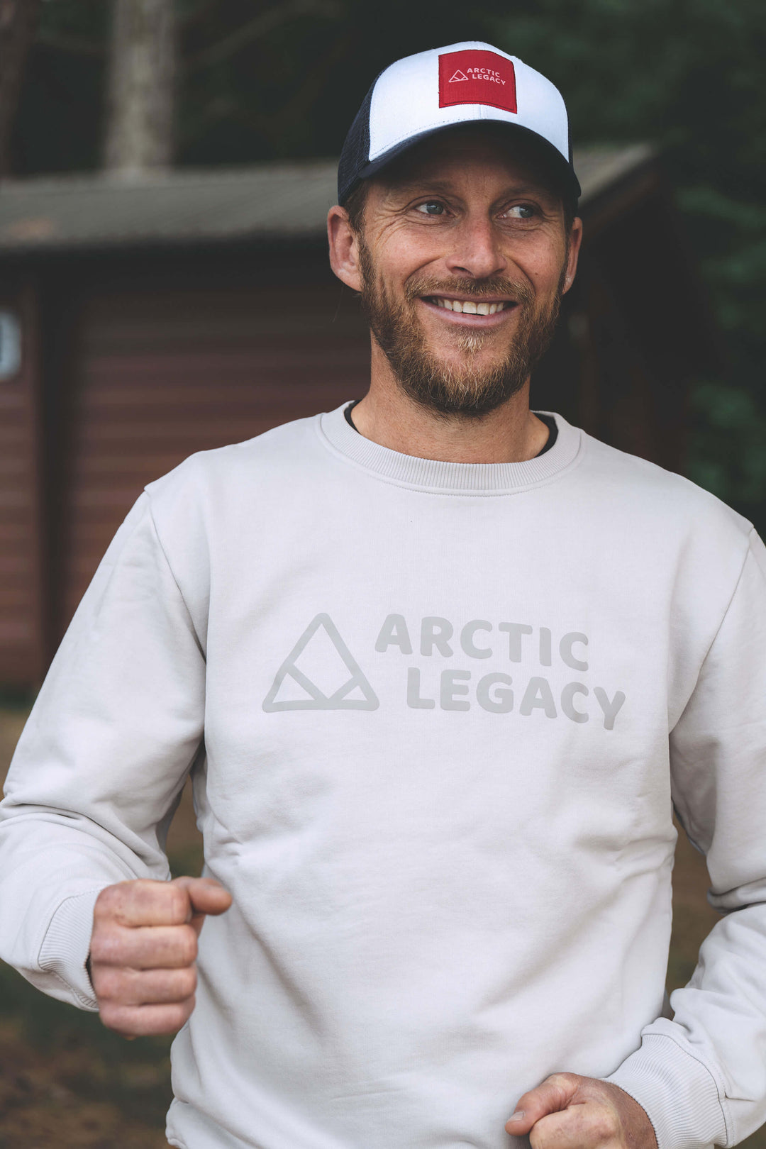 Men’s grey sweatshirt - front view of the Arctic Legacy Ember Organic Crew Sweater#color_northern-droplet