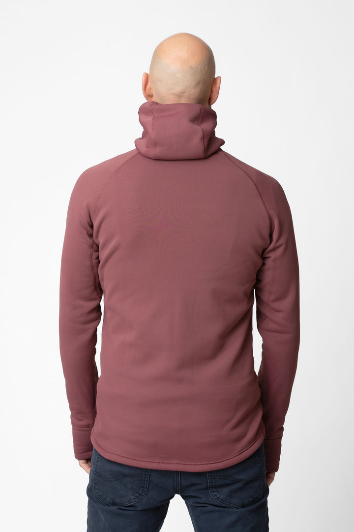 Men's purple fleece jacket - back view of the Arctic Legacy Nanuk Pro Fleece Hoodie#color_crushed-berry