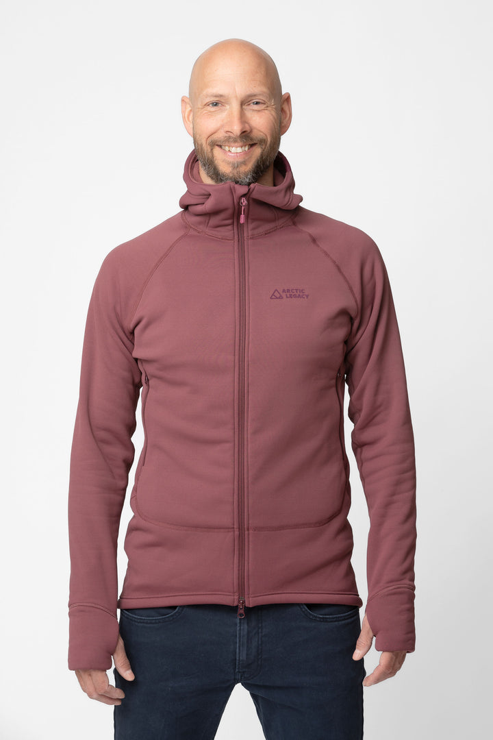  Men's purple fleece jacket - front view of the Arctic Legacy Nanuk Pro Fleece Hoodie#color_crushed-berry