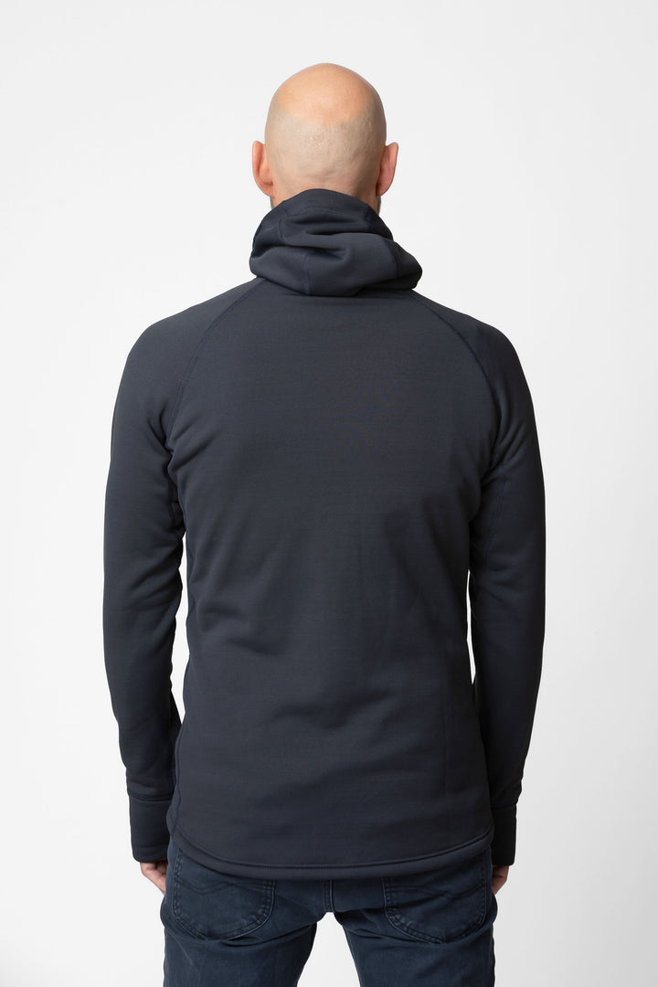 Men's blue fleece jacket - back view of the Arctic Legacy Nanuk Pro Fleece Hoodie#color_total-eclipse-dark-blue