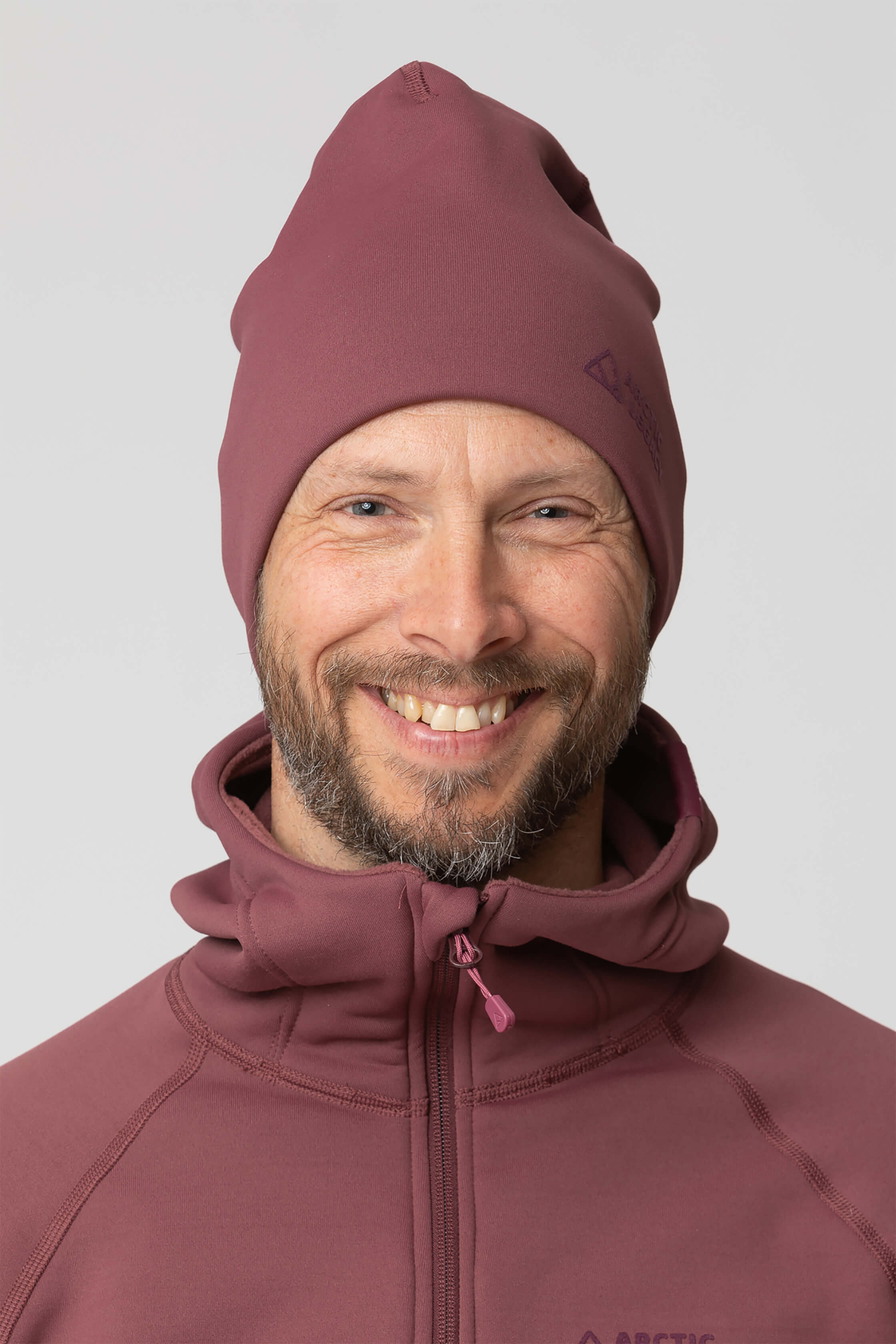 Purple fleece hat - front view of the Arctic Legacy Nova Dual Layer Beanie#color_crushed-berry