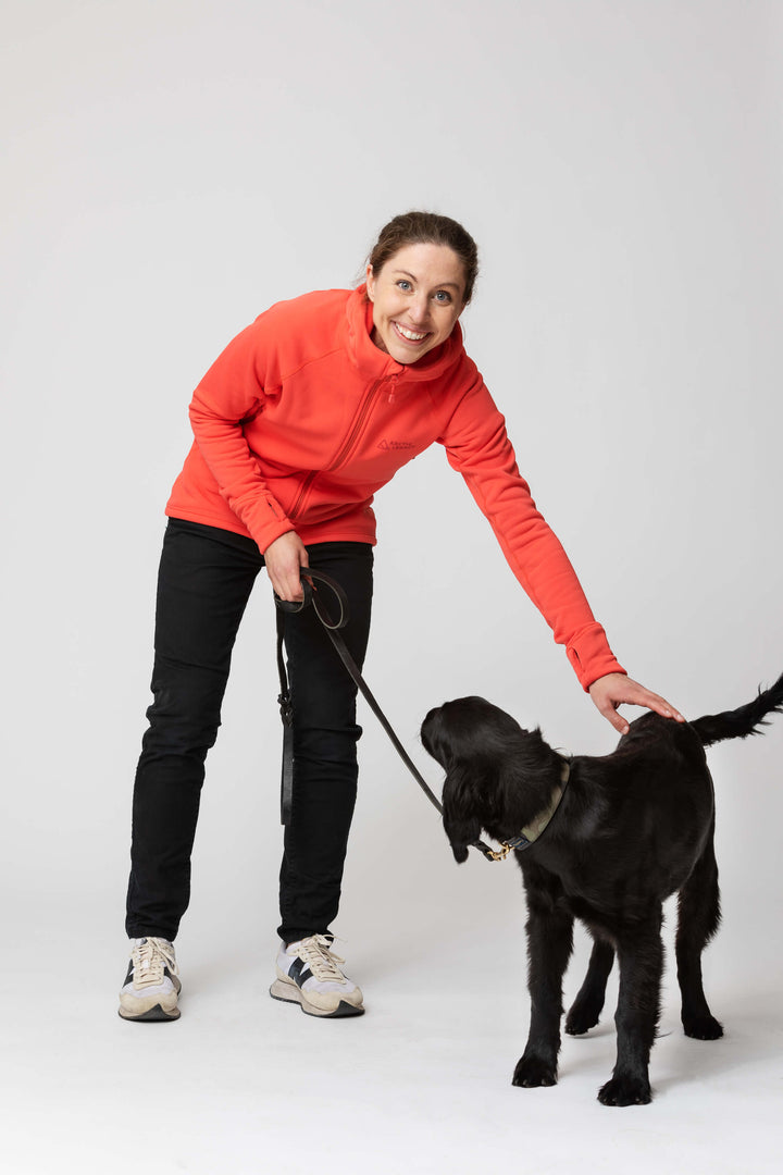 Women's pink red fleece jacket - front view of the Arctic Legacy Nanuk Pro Fleece Hoodie#color_cayenne