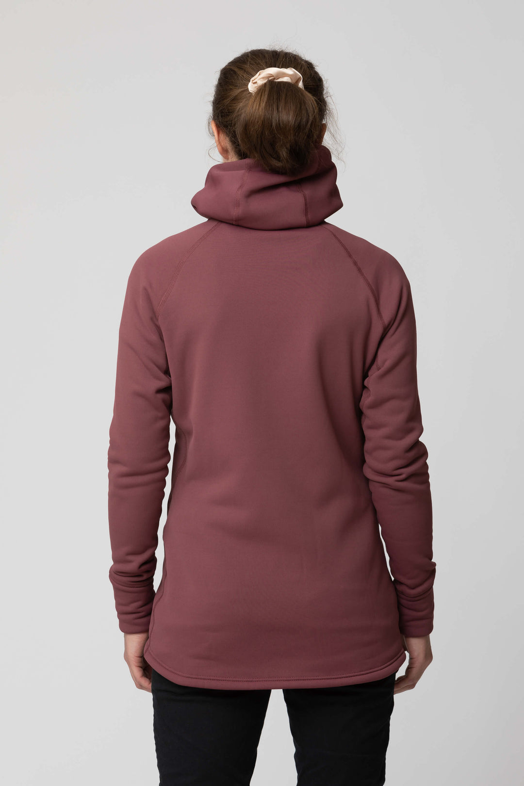 Women's purple fleece jacket - back view of the Arctic Legacy Nanuk Pro Fleece Hoodie#color_crushed-berry