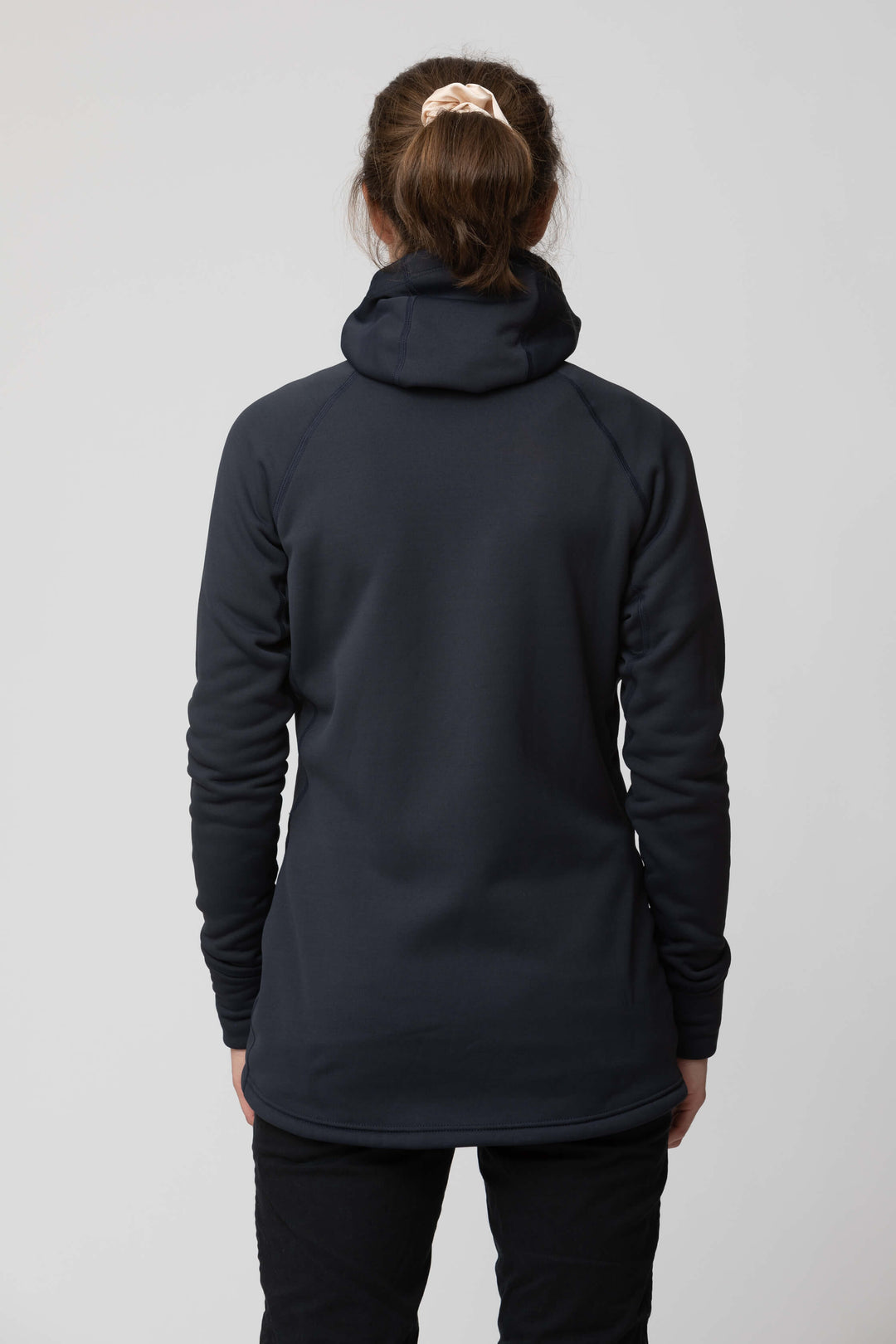 Women's blue fleece jacket - back view of the Arctic Legacy Nanuk Pro Fleece Hoodie#color_total-eclipse-dark-blue